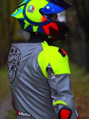 A post by @gmw_official on TikTok caption: Helmet and Suitporn 🫠 #bikelife #moto #fy #agv #pista #vr46 #ag10moto 