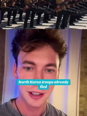 A post by @caolanronertson on TikTok caption: Thousands of North Korean troops sent to the front lines in Ukraine have already seen 18 out of 40 in a battalion defect, preferring to return to the harsh living conditions of North Korea over the poor state of the Russian army. This unprecedented situation highlights the chaos and disarray within the Russian military forces.