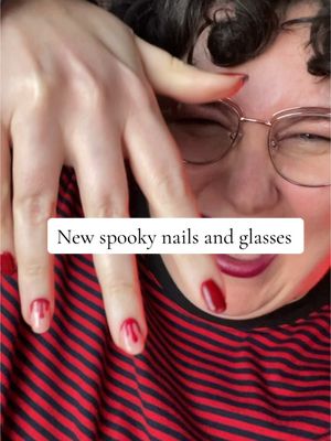 A post by @lettershoppe on TikTok caption: How long has that been there?!  #spookynails #halloweennails #darkacademiaaesthetic 