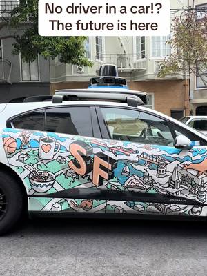 A post by @lexigor on TikTok caption: It works like Uber - you get a ride, but there is no driver. Would you dare to drive it?  #sanfrancisco 