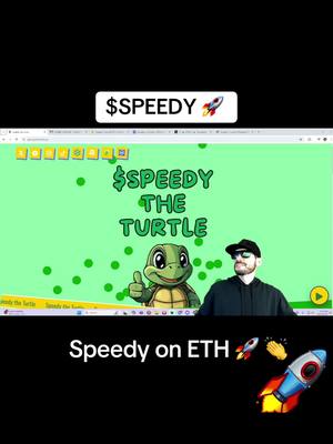 A post by @degenlifer on TikTok caption: CHECK OUT $SPEEDY ON #ETHEREUM SLOW AND STEADY WINS THE RACE! #CRYPTO #PARTNER #AI #MEMES #SPEEDY #ETH $ETH COMMUNITY DRIVEN!