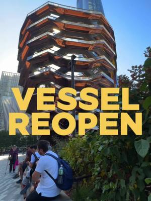 A post by @nycsneakylinks on TikTok caption: THE VESSEL IS BACK OPEN after 3 Long years!  This beehive-looking structure is one of the most iconic structures in Midtown Manhattan and the centerpiece of Hudson Yards. 📍20 Hudson Yards, NYC ℹ️Free on Thursdays - NYC Residents  🎟️ $10 Mon-Sunday #thingstodoinnyc #hudsonyards #nyc #vessel #beehive 