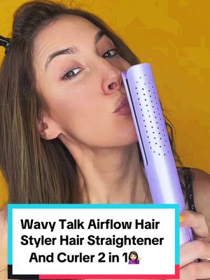 A post by @planetmakeup on TikTok caption: The WayTalk Pro Airflow Hair Styler Hair Straightener And Curler 2 in 1 is amazing!! It curled my hair like butter, sooo easily! And i love the straight hair look it offers too. Linked below 💛 Unbox it with me  #wavytalk #wavytalkhair #wavytalkhaircurler #wavytalkstraightener #wavytallk2in1 #unboxing 