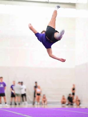 A post by @jordanharrington__ on TikTok caption: little tumbling recap from the last few months 🥳💜 #weberstate #cheer #tumbling #fyp  #CapCut 