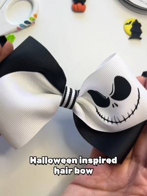 A post by @monicacraftsitall on TikTok caption: What should I do next? 🎃 halloween inspired hair bow tutorial #hairbowtutorial #hairbowdiy #bowdiy #bowtutorial #ribbon #moño #liston 