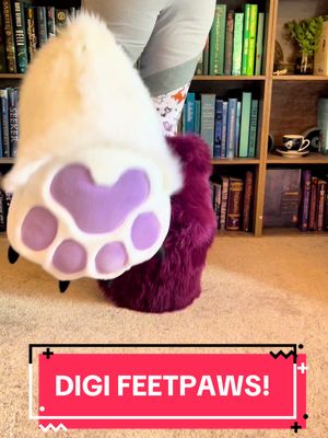 A post by @westscustomcreations on TikTok caption: I am open for custom digi feetpaws! Info is in my shop, links in my bio ❤️ #furry #fursuit #fursuitmaker #digifeetpaws #feetpaws #costume #cosplay #costumeartist #fursuitfeetpaws #fursuitpaws 