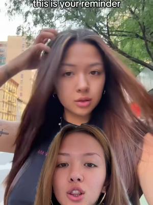 A post by @maiphammy on TikTok caption: #AD sooo do we think I should keep this hair color or what? trying to be back on the healthy-looking hair grind @OGX Beauty #OGwho #OGX #OGHairChallenge