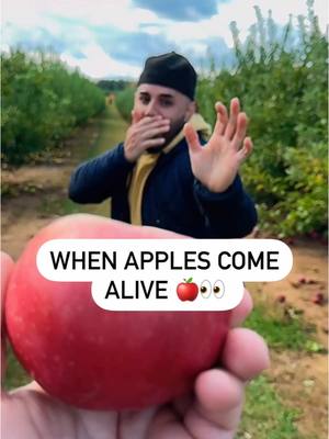 A post by @jomil_luna on TikTok caption: Im scared of Apples 🍎 #applepicking #apples 