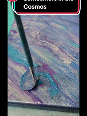 A post by @julieb603 on TikTok caption: In a galaxy far far away, floats a planet like no other! #cosmicart #dynamicviscosity #galaxy #outerspace #planet #artistsoftiktok #acrylic #artistcheck #space #galaxyart #vibecheck #painting #arttok 