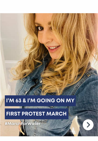 A post by @carolvorders on TikTok caption: At 63, I’m stepping out for my first protest march! Our rivers and seas have become unsafe to swim in, filled with pollution and struggling to support life. The impact on both humans and wildlife is staggering, and we must take action! Join me next Sunday, November 3rd, as we unite with countless organisations to 💦 MARCH FOR CLEAN WATER 💦  I’m fed up of the water companies siphoning money straight from our pockets into their payouts. I’ll give you my  “Poo-lution By Numbers” rant in parliament square at the end of the March 😡 Together, we can make a difference! Bring your kids and dogs, and let’s show our support by 💙wearing blue💙 📍 Where: Albert Embankment, London, SE1 7HF 🪧 Muster: From 11 AM 🌊 March: Kicks off at 11:45 AM 📢 Rally: Starts at 1:30 PM in Parliament Square Let’s make our voices heard! I can’t wait to see you there. Remember to #WearBlue! 💧