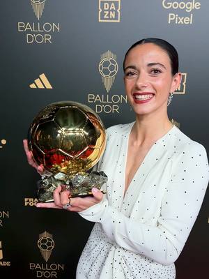 A post by @ballondor on TikTok caption: Aitana Bonmatí with her 2nd Ballon d’Or ✨ #ballondor #sportstiktok #football
