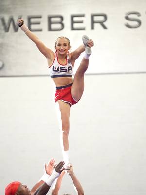 A post by @jordanharrington__ on TikTok caption: never been more greatful than to have the opportunity to tryout for Team USA 🤝🇺🇸❤️  ##teamusatryout##cheer##weberstate##tumbling 