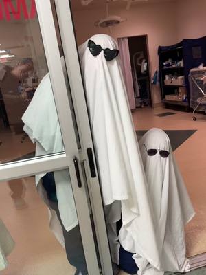 A post by @abbyleigh01 on TikTok caption: when 2 ER nurses have time to spare in the middle of the night 👻 #fyp #foryoupage #happyhalloween #nursesoftiktok #ernurse @Shannon 