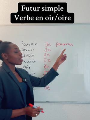 A post by @miss_lingua on TikTok caption: Révision : Futur simple de verbes en oir/ oire #frenchlanguage #frenchwithwendy #conjugaison #french #LearnOnTikTok #apprendre #revision #fyp #grammaire #apprendresurtiktok 