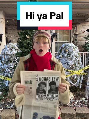 A post by @thathalloweenfamily on TikTok caption: Hi ya Pal! #wetbandits #homealone #halloween2024 #crowbarsup #harryandmarv #couplescostume #wetbanditscostumes 