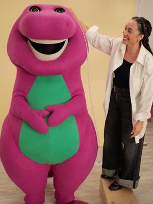 A post by @barneythedinosaur on TikTok caption: Prepping my costume for #HeidiHalloween, you know I love to dress up 🤩! Any guesses on what I’ll be? 🎃🐈‍⬛💀. . . . BARNEY AND THE BACKYARD GANG and BARNEY & FRIENDS were originally Developed by Sheryl Leach, Kathy Parker and Dennis DeShazer