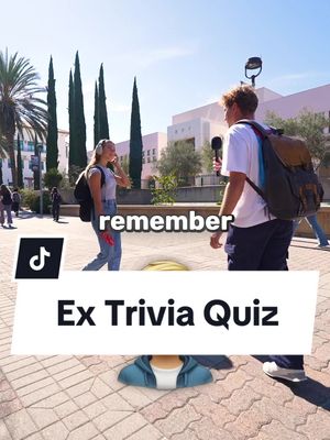 A post by @johnrusanov on TikTok caption: Would your ex have been able to answer these questions? #ex #manonthestreet #trivia #quiz #interview #sdsu 