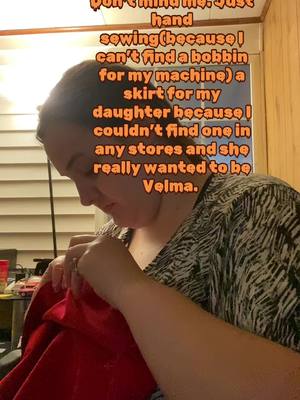 A post by @thecmc19 on TikTok caption: #halloween #velma #costume #sewing 