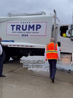 A post by @realdonaldtrump on TikTok caption: HOW DO YOU LIKE MY GARBAGE TRUCK?