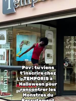 A post by @temporis67 on TikTok caption: Viens rencontrer tes monstres du recrutement chez Temporis au 150 Grand à Saverne 67700. #POV #interim #halloween #humour 