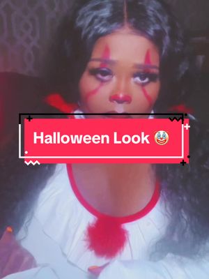 A post by @vibingwithtiff on TikTok caption: Happy Halloween! 🎃 Enjoy Yall Day & Be Safe ❤️ #Clown #Fyp #Halloween #HalloweenLook #HalloweenWeekend #CreatorSeachInSights