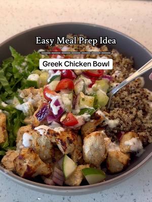 A post by @crystal.loveee5 on TikTok caption: Making a greek chicken bowl using my new @Ninja Kitchen ! I love my new Ninja Crispi because I was able to prep and cook all in one. 🙌🏾 Here’s what I used:  •Chicken breast  • Greek yogurt  •Seasonings:  -salt -pepper -greek seasoning -paprika -dill -onion powder  -garlic powder •Lemon juice •Olive oil  •Quinoa  •Cucumber •Red onion •Cherry tomatoes  #ninjacrispi #sponsoredbyninja #healthymealideas