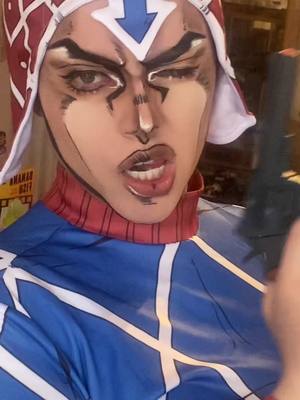 A post by @morpcos on TikTok caption: who is this diva? #jjbacosplay #jojosbizarreadventure #guidomista #mistacosplay 