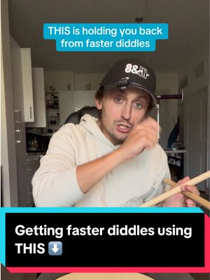 A post by @ on TikTok caption: How to get faster diddles Playing double strokes faster #percussion #eightandin #jc_calhoun #jccalhoun 8&IN Percussion Studio LLC