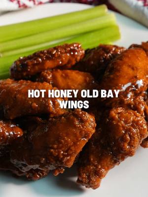 A post by @royaleeats on TikTok caption: Hot Honey Old Bay Wings! Ingredients are posted below and dull recipe is posted on my blog. Ingredients: •2 Pounds Chicken Wings, cut into sections, about 16 wings Marinade: •2 teaspoons Lawry’s 25% less Sodium Seasoned Salt, or all purpose seasoning of choice •2 teaspoons Granulated Garlic  •2 teaspoons Granulated Onion •2 teaspoons Black Pepper •⅓ cup Louisiana Brand Hot Sauce •2 Tablespoons Yellow Mustard Dry Dredge Mix: •1 ½ Cups All Purpose Flour •½ Cup Cornstarch  •1 tablespoon Lawry’s 25% less Sodium Seasoned Salt, or all purpose seasoning of choice •1 tablespoon Granulated Garlic    •1 tablespoon Granulated Onion •1 tablespoon Black Pepper •1 teaspoon Chili Powder •1 teaspoon Cayenne Red Pepper  Hot Honey Old Bay sauce: •½ Cup Unsalted Butter, melted  •1 cup Honey •½ cup Louisiana Brand Hot Sauce •1 tablespoon Old Bay seasoning  •½ teaspoon Chili Powder Preparation: •Vegetable Oil, for frying #royaleeats 