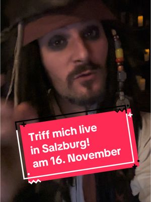 A post by @deagal_remyr on TikTok caption: Crewtreffen im Shakespeare Salzburg / 16.11.2024 ab 17 Uhr / Eintritt frei - komm vorbei! 😃 #jacksparrow #captainjacksparrow #deagal #crewtreffen #crewliebe #cosplay #austriancosplay #germancosplay 