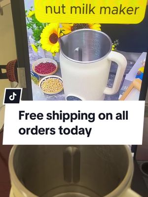 A post by @vebousa90 on TikTok caption: Free shipping on all orders today #tiktokmademebuyit #fyppage #tiktokshopblackfriday #tiktokshopcybermonday #blackfridaydeals #cybermondaydeal #giftideas #kitchengadgets #nutmilkmaker #nutmilkmachine #tiktokshopholidayhaul #tiktokshopholidaydeals 