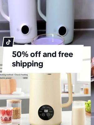 A post by @vebousa90 on TikTok caption: 50% off and free shipping #tiktokmademebuyit #fyppage #tiktokshopblackfriday #tiktokshopcybermonday #blackfridaydeals #cybermondaydeal #giftideas #kitchengadgets #nutmilkmaker #nutmilkmachine #tiktokshopholidayhaul #tiktokshopholidaydeals 