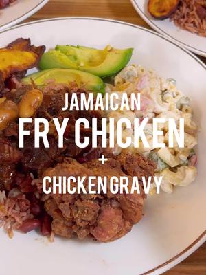 A post by @dinnerplus on TikTok caption: Sunday Dinner: Jamaican Fry Chicken + Chicken Gravy • • #dinnerplus #scotlouie #food #Foodie #cooking #dining #foodblog #Lifestyle #tutorial  #organic #tasty #comfortfood #cookingvideos #recipes #FYP #myrecipe #DinnerIdeas #jamaicanfood #frychicken #sundaydinner #friedchicken #PLUScertified #Tastemaker 