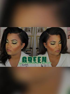 A post by @iamuniquelymade on TikTok caption: Green Eyeshadow beat | Perfect for Fall🍃 #makeuptutorial #makeupideas #greeneyeshadow #fallmakeup 