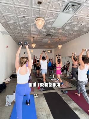 A post by @newbedfordguide on TikTok caption: Want to try something new? LA Cycle & Yoga in Dartmouth has a brand new “Yoga Sculpt” class!  We went to go try it out and loved it! 🧘‍♀️ 