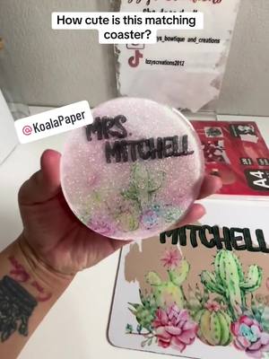 A post by @izzyscreations2012 on TikTok caption: Turn your designs into functional art with Koala sublimation paper! Watch as I create a custom mouse pad and a matching acrylic coaster that’s perfect for any desk setup. ✨🎨 #Sublimation #DIY #KoalaSublimation #Crafting #DeskGoals #CustomCreations #MousePadDesign #AcrylicCoaster #xyzbca 