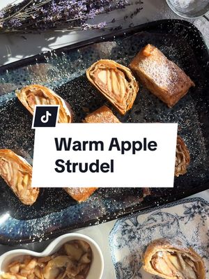 A post by @vivaciousgourmet on TikTok caption: Looking for a quick easy holiday dessert ideas? This quick and easy Healthy Apple Strudel will win over any picky eater, shhh they dont need to know. 🍎#applestrudel #dessertsoftiktok #fyp #dessertrecipe #apples #fallbaking 