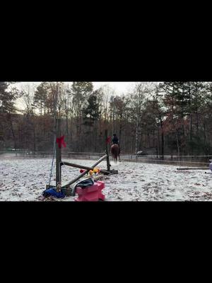 A post by @amarillomorning_sage on TikTok caption: So cool to jump in my own ring!❤️ #Horses #equestrian #horsesoftiktok #equestriansoftiktok #redmare #jumpers #spicydragon #equestrianlife 