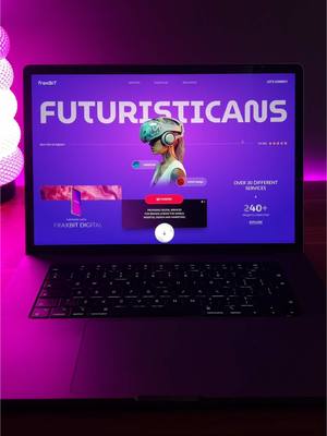 A post by @fraxbit on TikTok caption: Futuristic Web Design created by us 🟪 🚀 #webdesign #uiuxdesign #websites #uiux #webdeveloper #webdevelopment