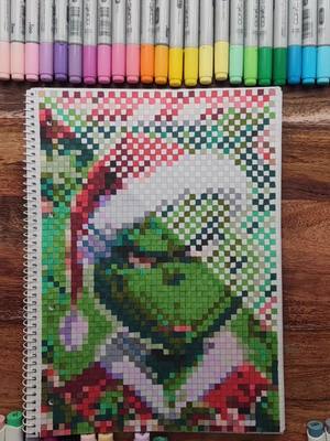 A post by @e.l.u.c.e.y on TikTok caption: 6 more weeks until Christmas🎄 what are your wishes this year? #grinch #art #christmasdrawing #pixekart