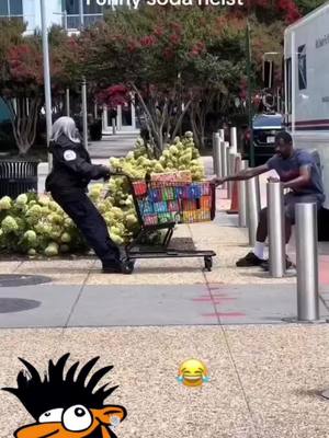 A post by @doseofcrazy_ on TikTok caption: Thief and Security Guard Playing TUG OF WAR OVER SODA AND SNACKS 😂🫢 #doseofcrazy #thief #securityguard 