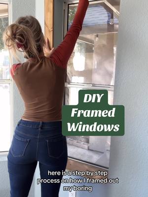 A post by @halezgarciaathome on TikTok caption: DIY framed windows! So happy to finally get back into the groove of doing projects, it’s been so long.  #DIY #kitchen #window #project #diyprojects #homemade #homeimprovement 