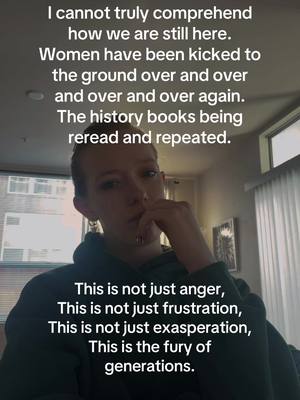 A post by @thisisamybethmcnulty on TikTok caption: I’m not tired, I’m not worn out. I am infuriated. Please do your research. This election effects so many human beings and our planet. We must do better.