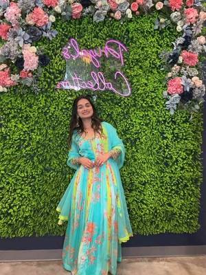 A post by @priyal814 on TikTok caption: Back in stock  Colors available  Size 38 M & 44 xxl available  #priyalscollection #fyp #trending #weddingwear #haldioutfit #indiandress #designer #foryoupage #anarkali #handwork 