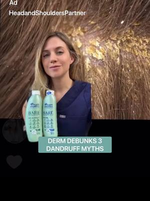 A post by @thatdermlife on TikTok caption: #ad Treating dandruff can be simple with @headandshoulders BARE 9 ingredient anti-dandruff shampoo! It’s gentle and effective, which makes it great for sensitive scalps. If you need a product to get your dandruff under control, try it out and see for yourself! #headshoulderspartner 