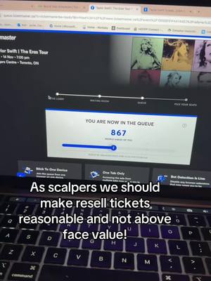 A post by @daddaeela on TikTok caption: Third time in queue today... Ticketmaster count ur days @Avion Rewards @Taylor Swift #erastour #toronto 