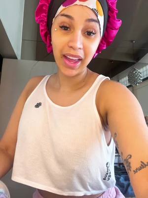 A post by @iamcardib on TikTok caption: My 4th baby makes me dance for 15 minutes #kmudmask @brmud_us #kmudmask