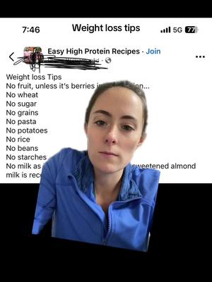 A post by @myressas on TikTok caption: #greenscreen silly weight loss tips from FB 😂 lets chat about it! #weightlosstipsforwomen #calories #caloriedeficit #90lbsgone #highprotein #dietculture 