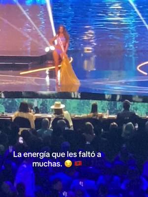 A post by @missesmx_ on TikTok caption: Una bomba en el escenario 💣#missuniverse #albania 