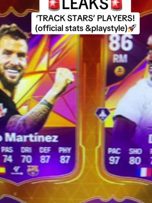 A post by @easportsfcleak on TikTok caption: 30+ NEW EAFC25 LEAKS for trackstars promo!🔥✅ #fc25 #ultimateteam #leak #fut 